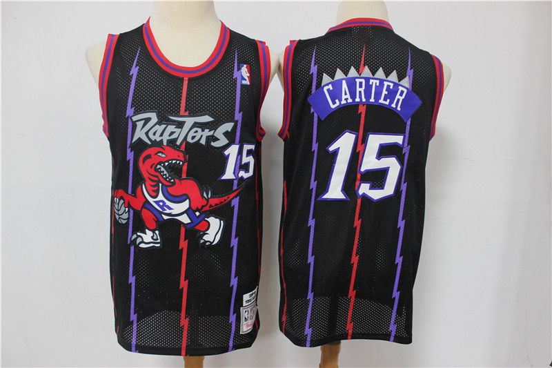 Men Toronto Raptors 15 Carter Black Classic retro Limited Edition NBA Jersey